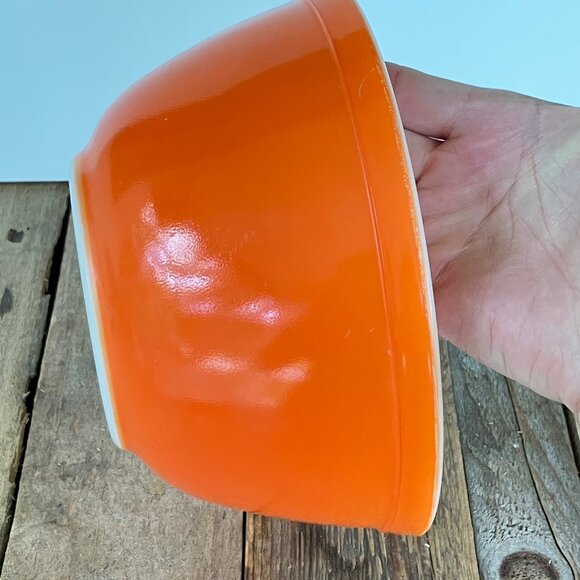 Pyrex 402 Reverse Primary Orange 1 1/2 Qt Mixing Bowl - Picture 8 of 14